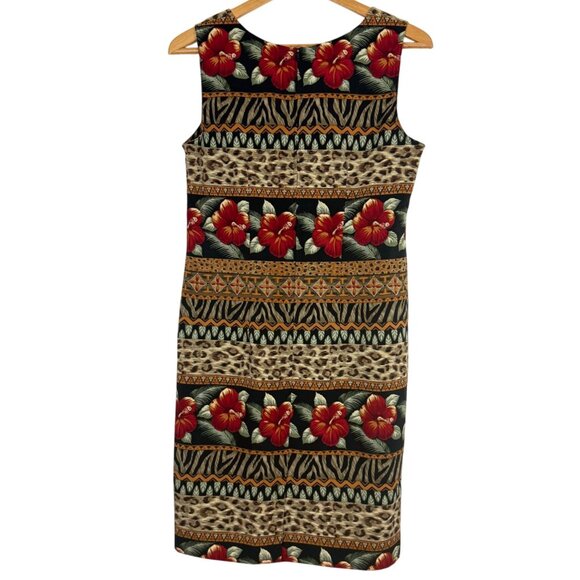 Vtg Kathie Lee Collection Women's Shift Dress 6 Tropical Print Sleeveless Travel - Picture 6 of 9